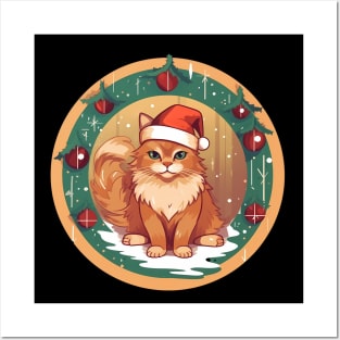 Somali Cat Xmas, Love Cats Posters and Art